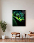 Green Snake Black Portrait