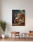 Leopard Drinking Beer