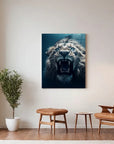 Lion Close Up Swimming