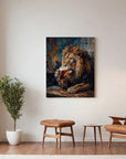 Lion Drinking Beer