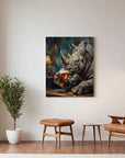Rhino Drinking Beer