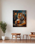 Tiger Drinking Beer