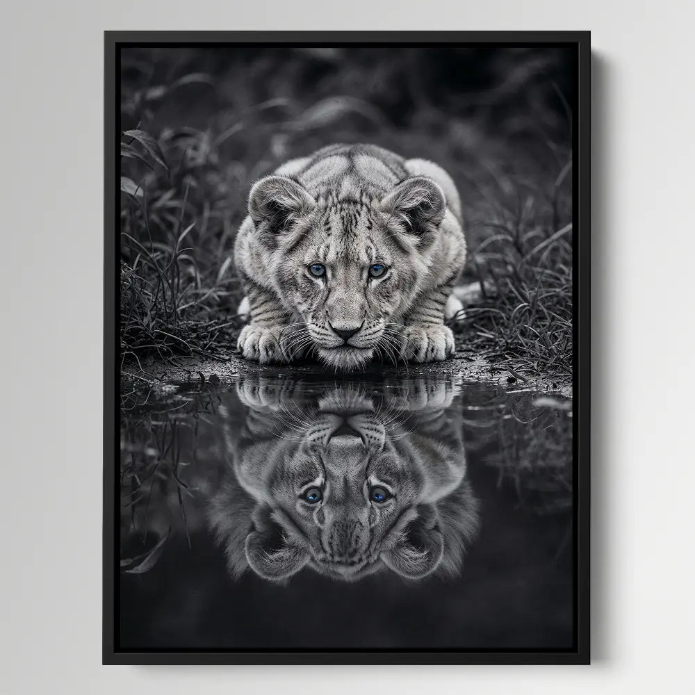 Black And White Lion Cub