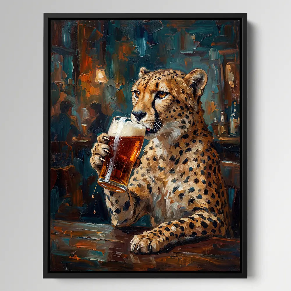 Cheetah Drinking Beer