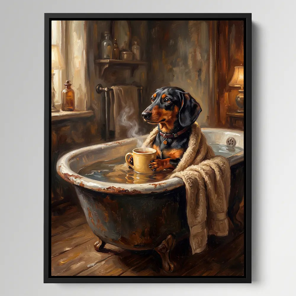 Dog In Bath Chilling