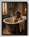 Dog In Bath Chilling