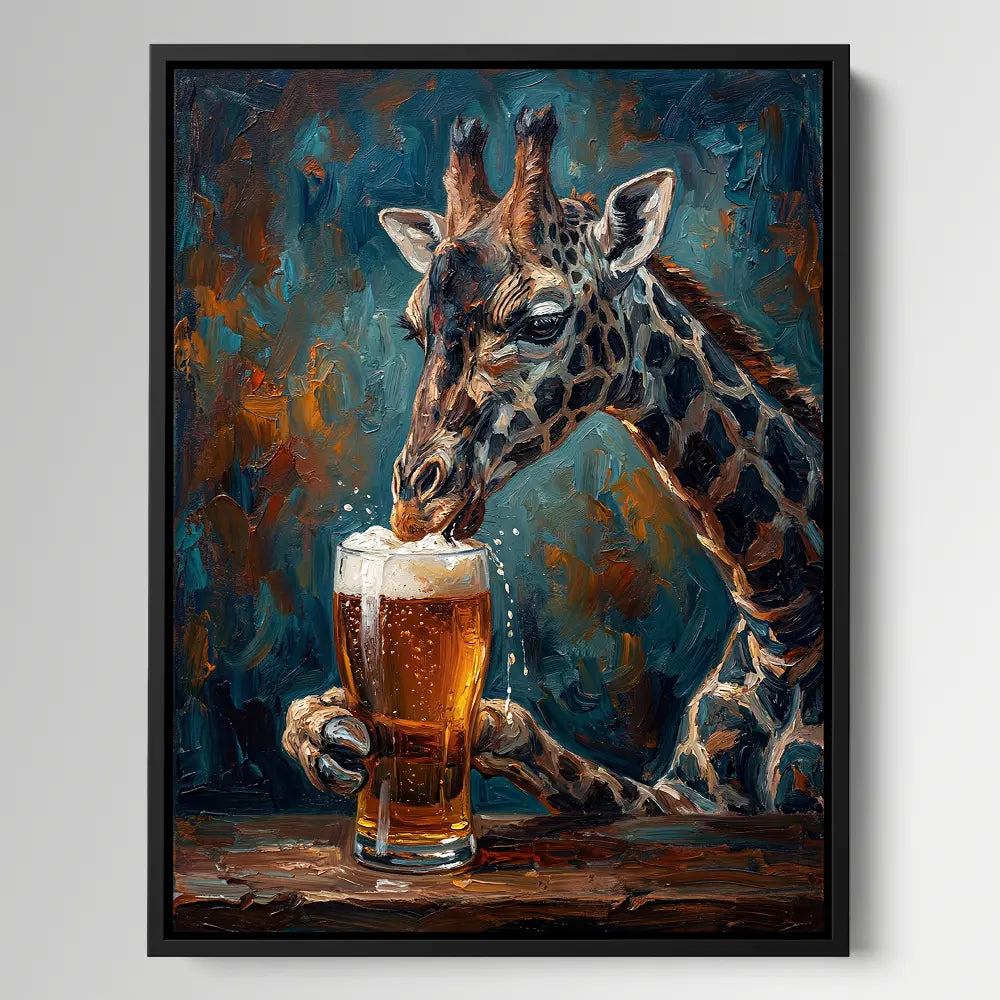 Giraffe Drinking Beer