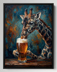 Giraffe Drinking Beer