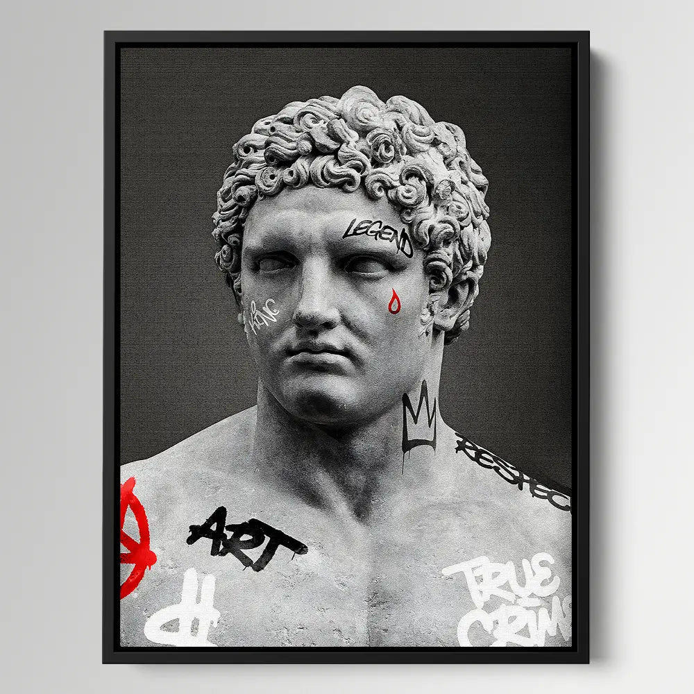 Greek Vandalism Statue