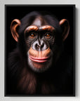 Happy Chimpanzee Black Portrait