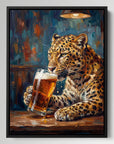 Leopard Drinking Beer