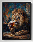 Lion Drinking Beer