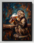 Monkey Drinking Beer