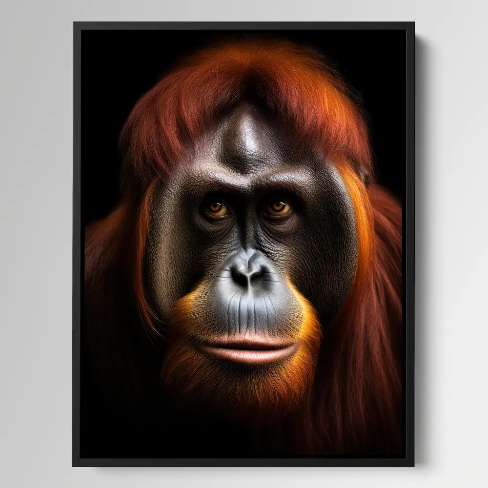 Orangutan Black Portrait