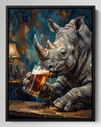 Rhino Drinking Beer