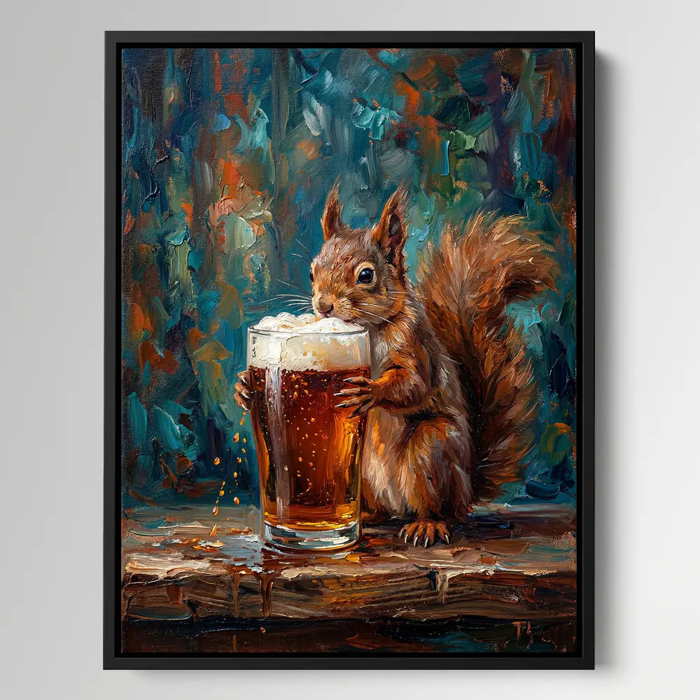 Squirrel Drinking Beer