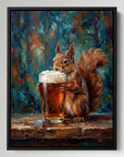 Squirrel Drinking Beer